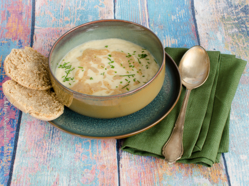 Parsnip and Apple Soup with a Drizzle of walnut-infused Oil