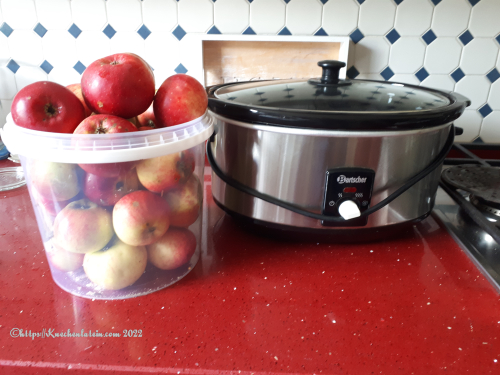 Apfel und Slowcooker für Apple Butter