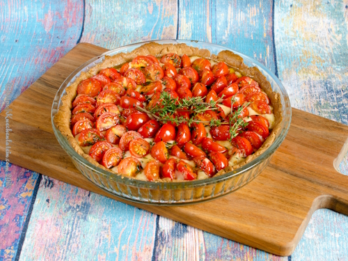 Tomaten-Tarte mit weißer Bohnencreme