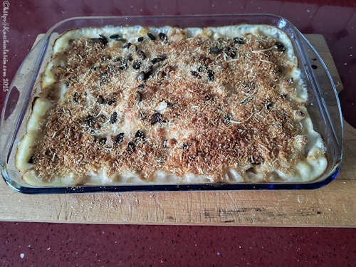 Bohnen und Blumenkohl in Käsesauce