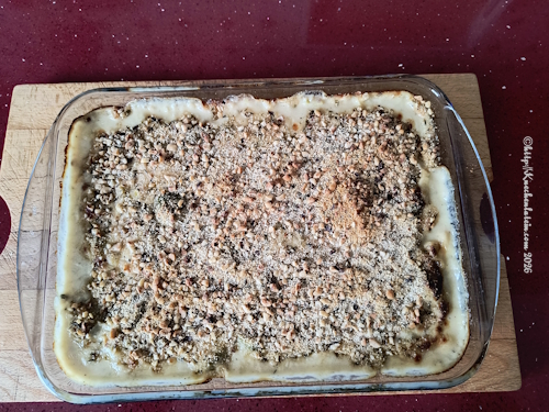 Rosenkohlgratin mit Lauch und Weißen Bohnen